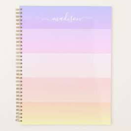 Elegant pastel gestreepte naamplanner planner