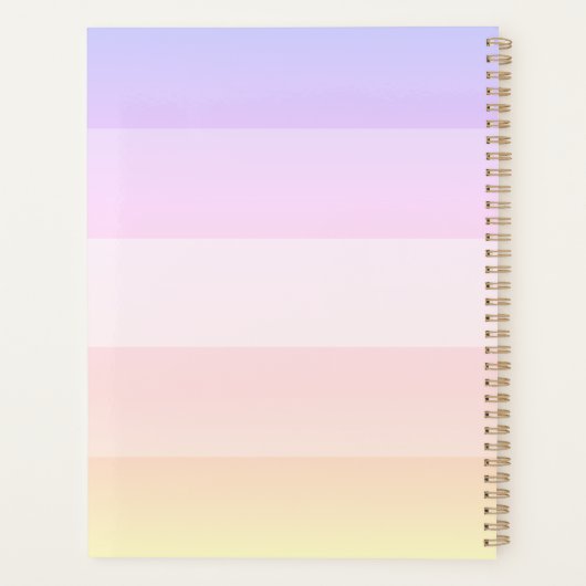 Elegant pastel gestreepte naamplanner planner (Achterkant)
