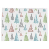 Elegant pastel Glitter kerstboom Gift Bag Groot Cadeauzakje (Achterkant)