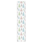 Elegant Pastel Glitter kerstboom Korte Tafelloper (Voorkant)