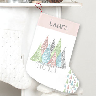 Elegant pastel Glitter kerstboom stoppen Kleine Kerstsok