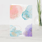 Elegant Pastel Gold Script Circle Photo Birthday Kaart (Achterkant)