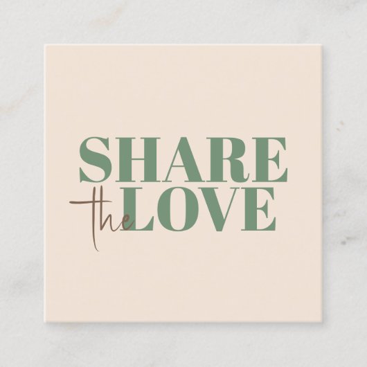 Elegant Pastel Green Beige Brown Salon Aanbevelingskaartje (Voorkant)