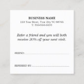 Elegant Pastel Green Beige Brown Salon Aanbevelingskaartje (Achterkant)
