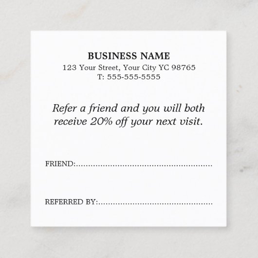 Elegant Pastel Green Beige Brown Salon Aanbevelingskaartje (Achterkant)