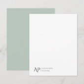 Elegant pastel Green Custom Name Persoonlijk Notitiekaartje (Voorkant / Achterkant)