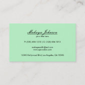 Elegant Pastel Green en Black Chevron Pattern Visitekaartje (Achterkant)