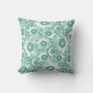 Elegant Pastel Green Floral Pattern Kussen