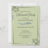Elegant Pastel Green Flower Farewell Party Kaart (Voorkant)
