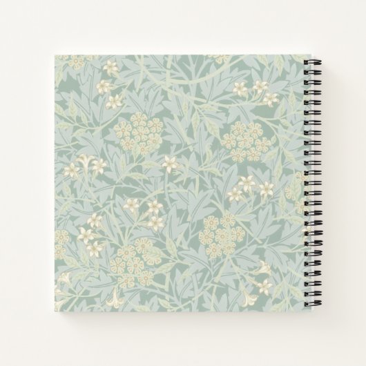 Elegant Pastel Green Jasmine Floral Pattern Notitieboek (Achterkant)