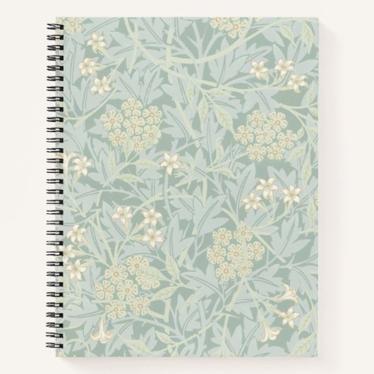 Elegant Pastel Green Jasmine Floral Pattern Notitieboek (Voorkant)