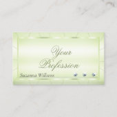 Elegant Pastel Green met Diamonds Professional Visitekaartje (Voorkant)
