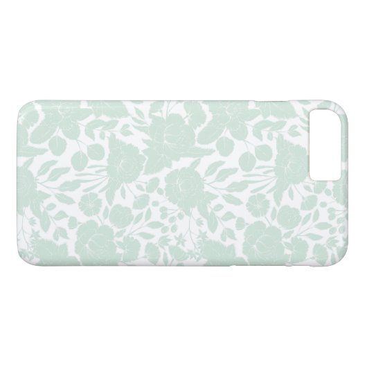  elegant pastel groen wit stijlvol floranje Case-Mate iPhone case (Achterkant (Horizontaal))