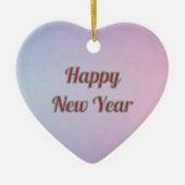 Elegant Pastel Heart Happy New Year Ceramic  Keramisch Ornament (Voorkant)