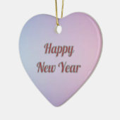 Elegant Pastel Heart Happy New Year Ceramic  Keramisch Ornament (Links)