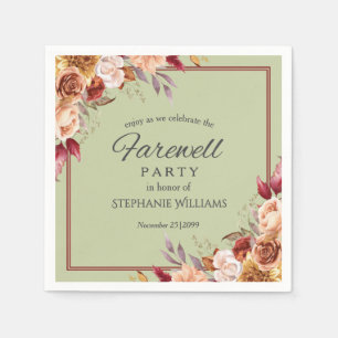 Elegant Pastel Herfst Bloem Pensioen Feest  Servet