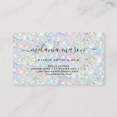Elegant pastel holographic Glitter Makeup Artist Visitekaartje (Achterkant)