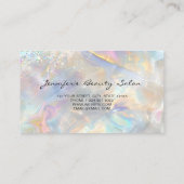 Elegant Pastel Holographic Glitter Marble Visitekaartje (Achterkant)