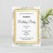 ELEGANT PASTEL HOLOGRAPHIC LEMON GOLD BIRTHDAY KAART (Staand voorkant)