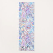 Elegant Pastel Holographic Marble Swirls Girly Yogamat (Voorkant)