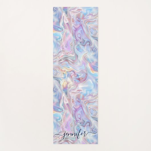 Elegant Pastel Holographic Marble Swirls Girly Yogamat (Voorkant)