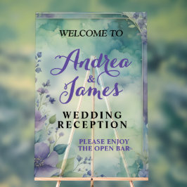 Elegant Pastel Lavender and Sea Green Wedding Acryl Bord