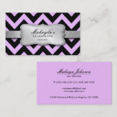 Elegant Pastel Lavender en Black Chevron Pattern Visitekaartje (Voorkant / Achterkant)