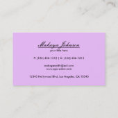 Elegant Pastel Lavender en Black Chevron Pattern Visitekaartje (Achterkant)