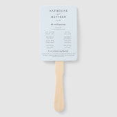 Elegant pastel lichtblauw bruiloft ceremonie progr handwaaier (Voorkant)