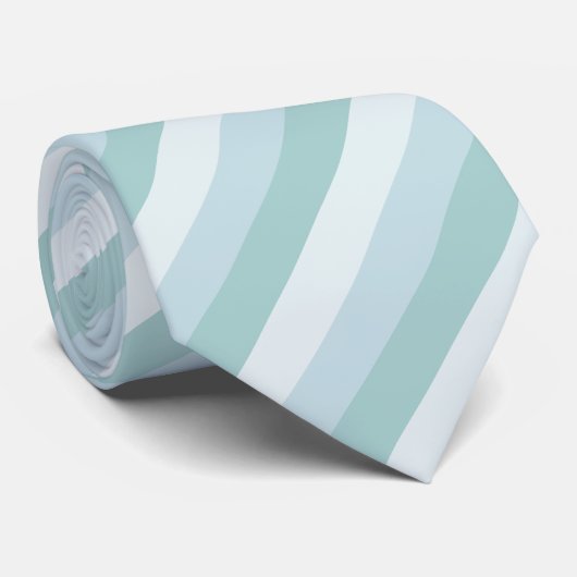 Elegant pastel lichtblauw groen gestreepte Sjabloo Stropdas (Opgerold)
