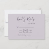 Elegant pastel lila lavender modern bruiloft rsvp kaart (Voorkant)