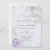 Elegant Pastel Lila Rozen Kaart (Voorkant)