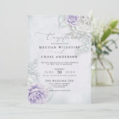 Elegant Pastel Lila Rozen Kaart (Staand voorkant)