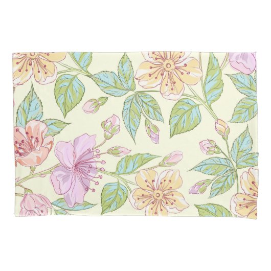 Elegant Pastel Lily Floral Pattern Kussensloop (Voorkant)