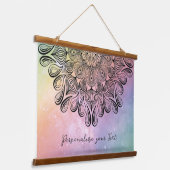 Elegant Pastel Mandala Trippy Psychedelic Hippie Hangend Wandkleed (Gebogen)