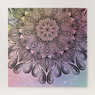 Elegant Pastel Mandala Trippy Psychedelic Hippie Legpuzzel