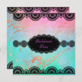 ELEGANT Pastel marble BACHELORETTE ARTIJ INVITE Kaart (Voorkant / Achterkant)