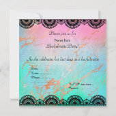ELEGANT Pastel marble BACHELORETTE ARTIJ INVITE Kaart (Achterkant)