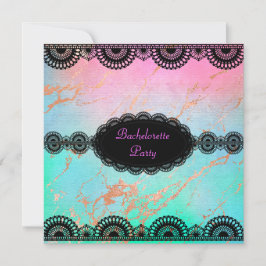 ELEGANT Pastel marble BACHELORETTE ARTIJ INVITE Kaart