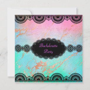 ELEGANT Pastel marble BACHELORETTE ARTIJ INVITE Kaart