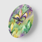 Elegant Pastel Mardi Gras  Ronde Klok (Hoek)