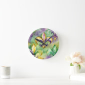 Elegant Pastel Mardi Gras  Ronde Klok (Huis)
