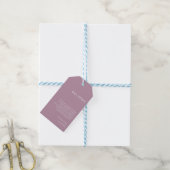 Elegant Pastel Minimal Paars Weddenschap Welkomstc Cadeaulabel (Met Touw)