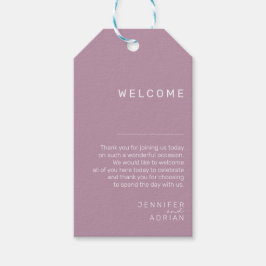 Elegant Pastel Minimal Paars Weddenschap Welkomstc Cadeaulabel