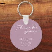 Elegant Pastel Minimal Paars Wedding sleutelhanger (Voorkant)