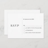 Elegant pastel minimale witte moderne RSVP Kaart (Voorkant / Achterkant)