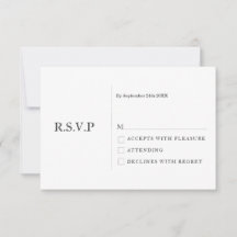 Elegant pastel minimale witte moderne RSVP
