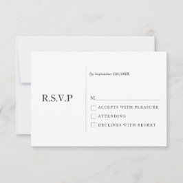 Elegant pastel minimale witte moderne RSVP Kaart
