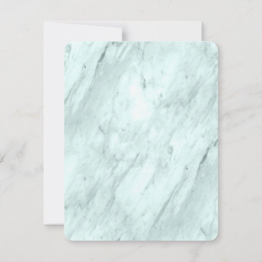 Elegant Pastel Mint Typografie & Marble Back Foto Save The Date (Achterkant)