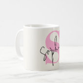 Elegant pastel monogram koffie Mok (Voorkant links)